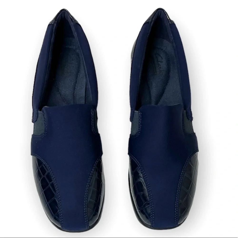 Clarks Comfort Slip On Gael Beam Loafers Navy Blue Size 8.5